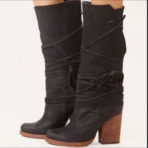 Free People Black Heeled Boots